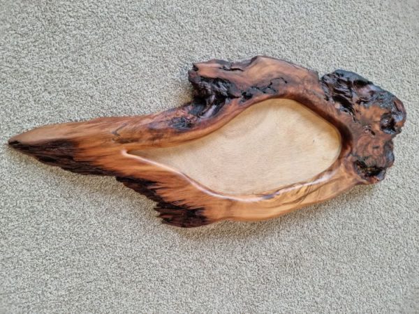 Wooden mirror swamp kauri live edge burnt features